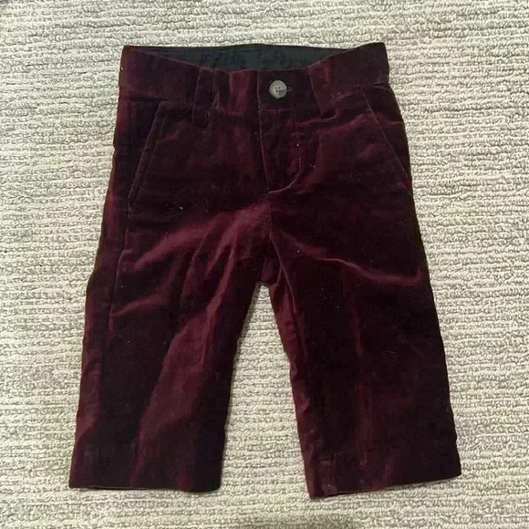 Janie and Jack Other - NWOT 3-6 Janie and jack maroon velvet velour infant/baby pants